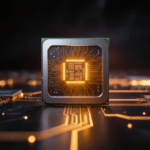 Chip AI ad alte prestazioni con circuiti dorati