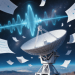 Radiotelescopio che riceve un segnale misterioso dallo spazio