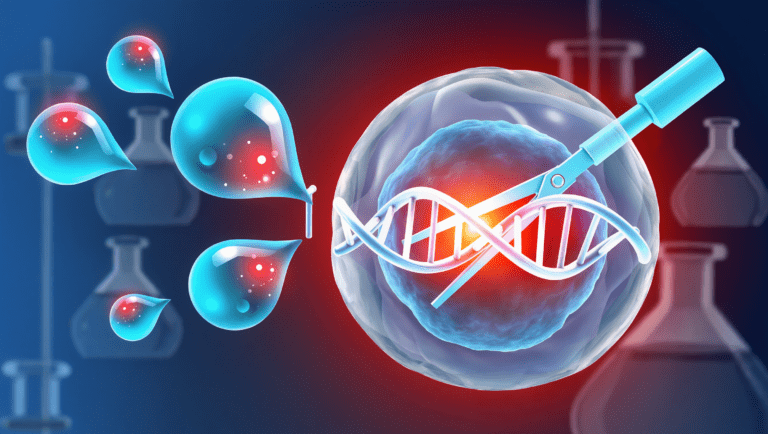 Illustrazione scientifica di editing genetico con forbici molecolari